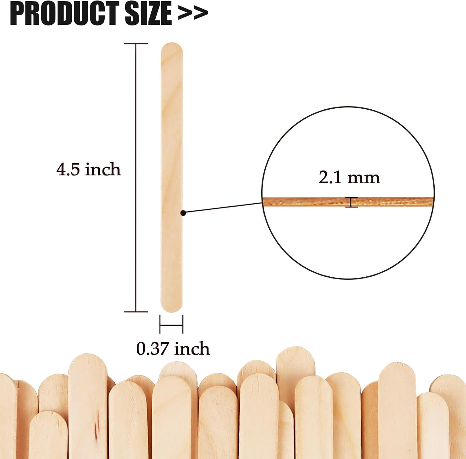 KTOJOY 200 Pcs Craft Sticks Ice Cream Sticks Natural Wood Popsicle Craft Sticks 4.5 inch Length Treat Sticks Ice Pop Sticks for DIY Crafts