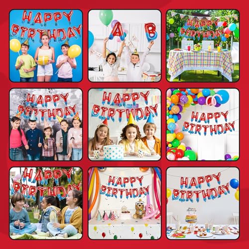 Spider Theme Happy Birthday Banner Party Decorations Balloons Letters Signs Superhero Party Supplies for Boy