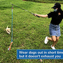 Interactive Flirt Pole Toy for Dogs Chase and Tug of War,Durable Teaser Wand with Pet Fleece Rope Tether Lure Toy to Outdoor Exercise & Training for Small Medium Large Dogs (Blue/Red, POLE-35 inches)