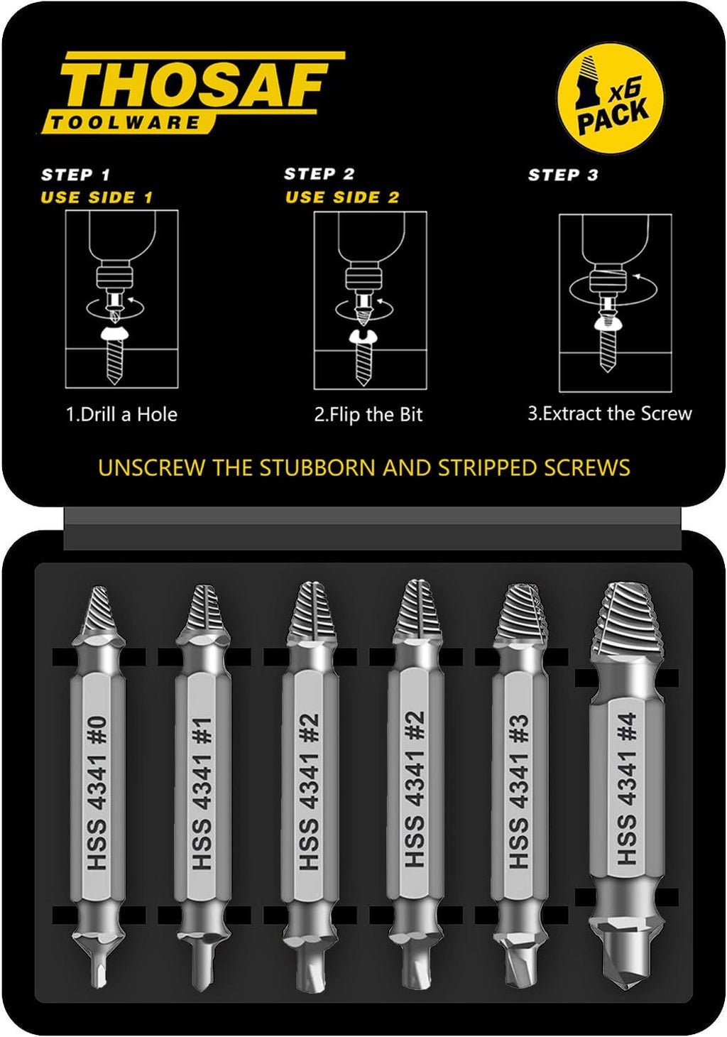Gifts for Men,Damaged Screw Extractor Set-Christmas Stocking Stuffers for Men Adults Him,Mens Gifts for Dad,Husband,Stripped Screws Nuts & Bolts Drill Bit Tools for Easy Removal of Rusty Broken Screw