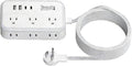 6 Ft Surge Protector Power Strip - 8 Widely Outlets with 4 USB Ports, 3 Side Outlet Extender with 6 Feet Extension Cord, Flat Plug, Wall Mount, Desk USB Charging Station, ETL,White