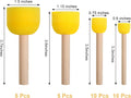 30 Pcs Round Sponges Brush Set, Round Sponge Brushes for Painting, Paint Sponges for Acrylic, Painting Tools for Kids Arts and Crafts (4 Sizes)
