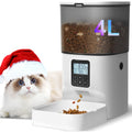 Automatic Cat Feeder, 4L Cat Food Dispenser with 10s Voice Recorder, Pet Feeder up to 8 Meals per Day, Timed Dog Feeder with Dry Food Sealed Ring