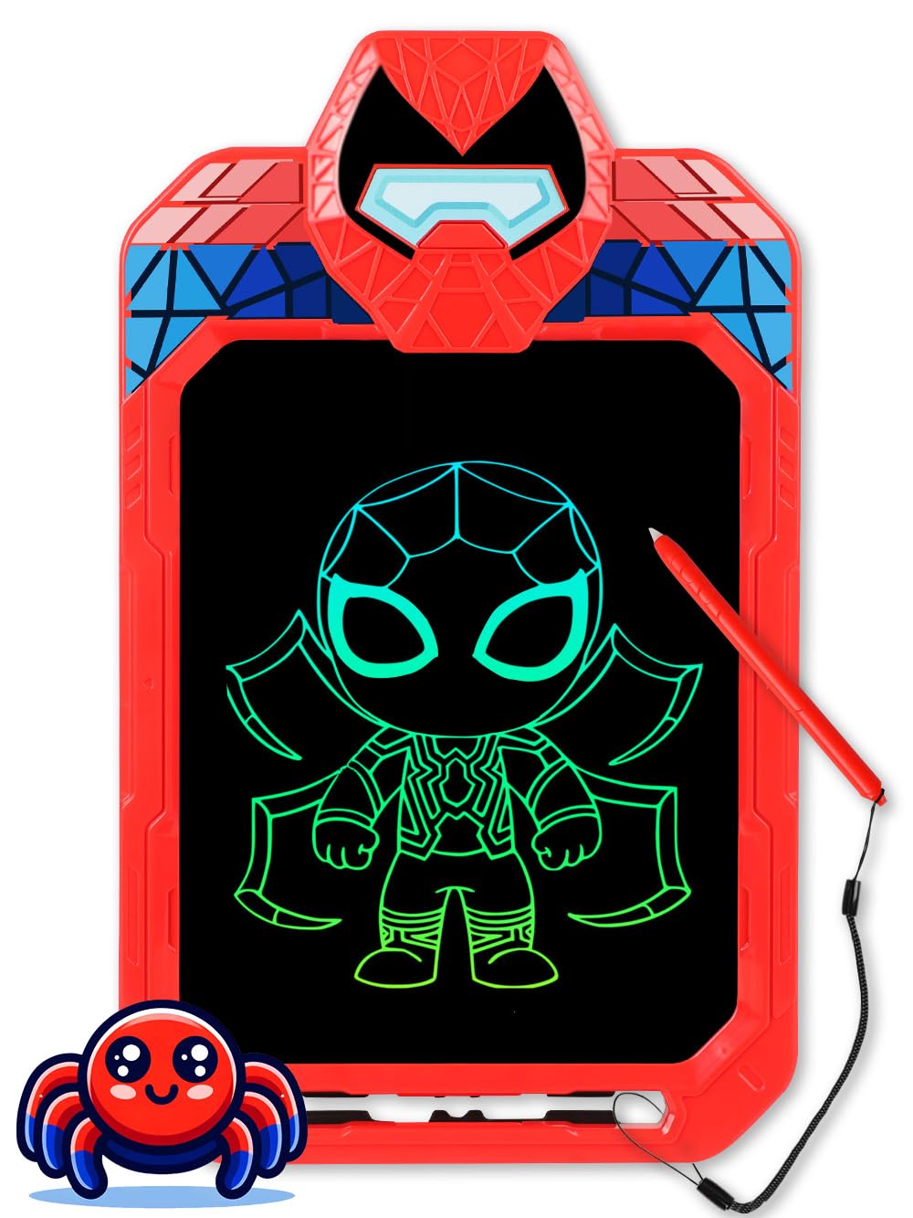 LCD Writing Tablet for Kids 10 Inch Spider Hero for Toddler 3 4 5 6 7 8 - Paint, Doodle Board, Drawing Pad - Travel Toys, Road Trip Car Activities, Birthday Christmas Gift Boys & Man