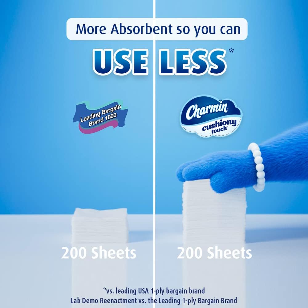 Charmin Ultra Soft Cushiony Touch Toilet Paper, 18 Family Mega Rolls = 90 Regular Rolls