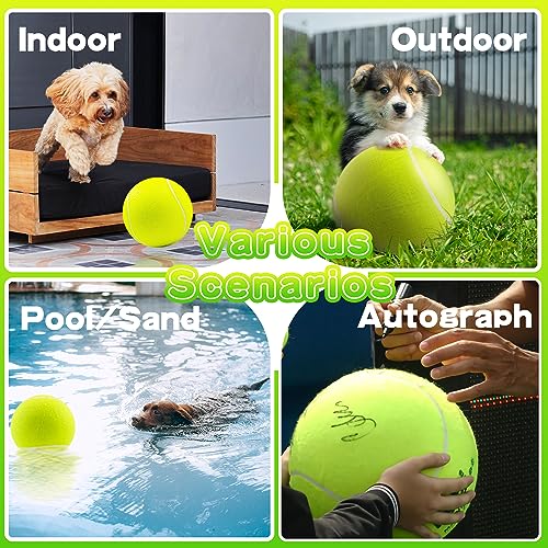 Banfeng Big Tennis Ball for Dogs, Giant Dog Tennis Ball Toy Large Outdoor Sports Gift for Small Medium Large Dog (Yellow, 9.5 inch)