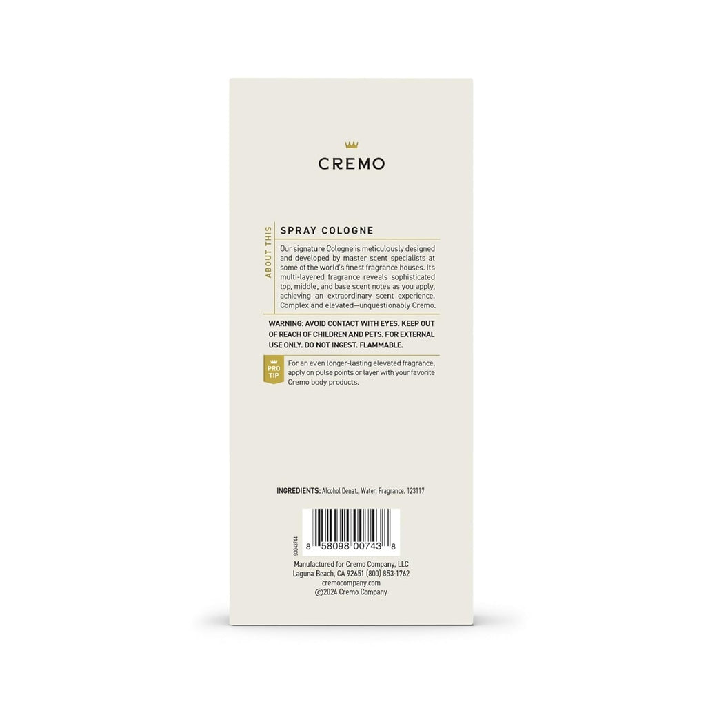 Cremo Cologne for Men - Spice & Black Vanilla Mens Cologne Spray - An Explosion of Vibrant Spices, Dark Woods and Black Vanilla, Fragrances For Men, 3.4 Fl Oz - Cart Shape