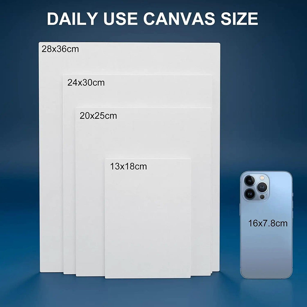Artkey Canvases for Painting 8x10 Inch 12-Pack, 10 oz Primed 100% Cotton White Blank Canvas Boards for Painting, Art Supplies Paint Canvas Panels for Acrylic Oil Watercolor Tempera Paints