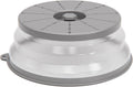 WVM Microwave Splatter Cover Vented for Food with Hook Hole, Splatter Guard & Colander Kitchen Gadget for Food, Meal Prep, Grey