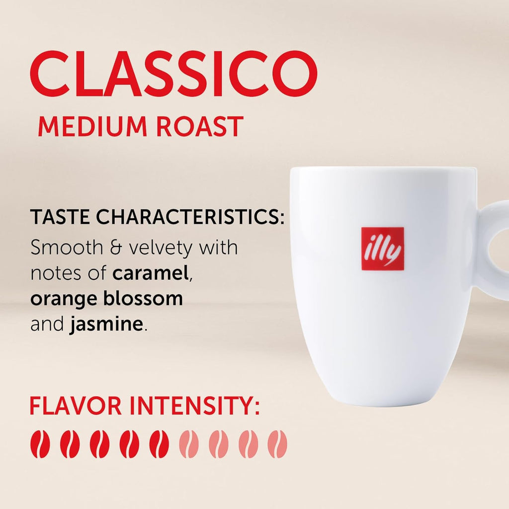 illy Coffee K Cup, Pods for Keurig Machines, Classico Medium Roast, 100% Arabica, Premium Italian Coffee, 32 Count, 1 Pack