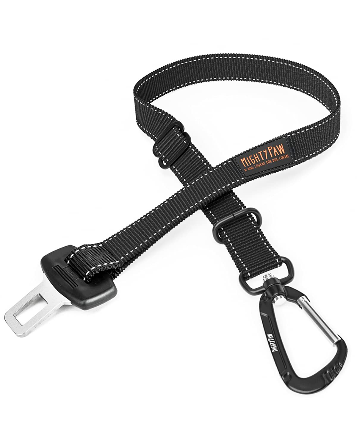 Mighty Paw Dog Seat Belt for Car - Safe Distraction Free Driving, Heavy-Duty Design with Aviation Grade Aluminum Carabiner, Adjustable Dog Seatbelt Harness for Small, Medium and Large Pets