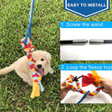 Interactive Flirt Pole Toy for Dogs Chase and Tug of War,Durable Teaser Wand with Pet Fleece Rope Tether Lure Toy to Outdoor Exercise & Training for Small Medium Large Dogs (Blue/Red, POLE-35 inches)
