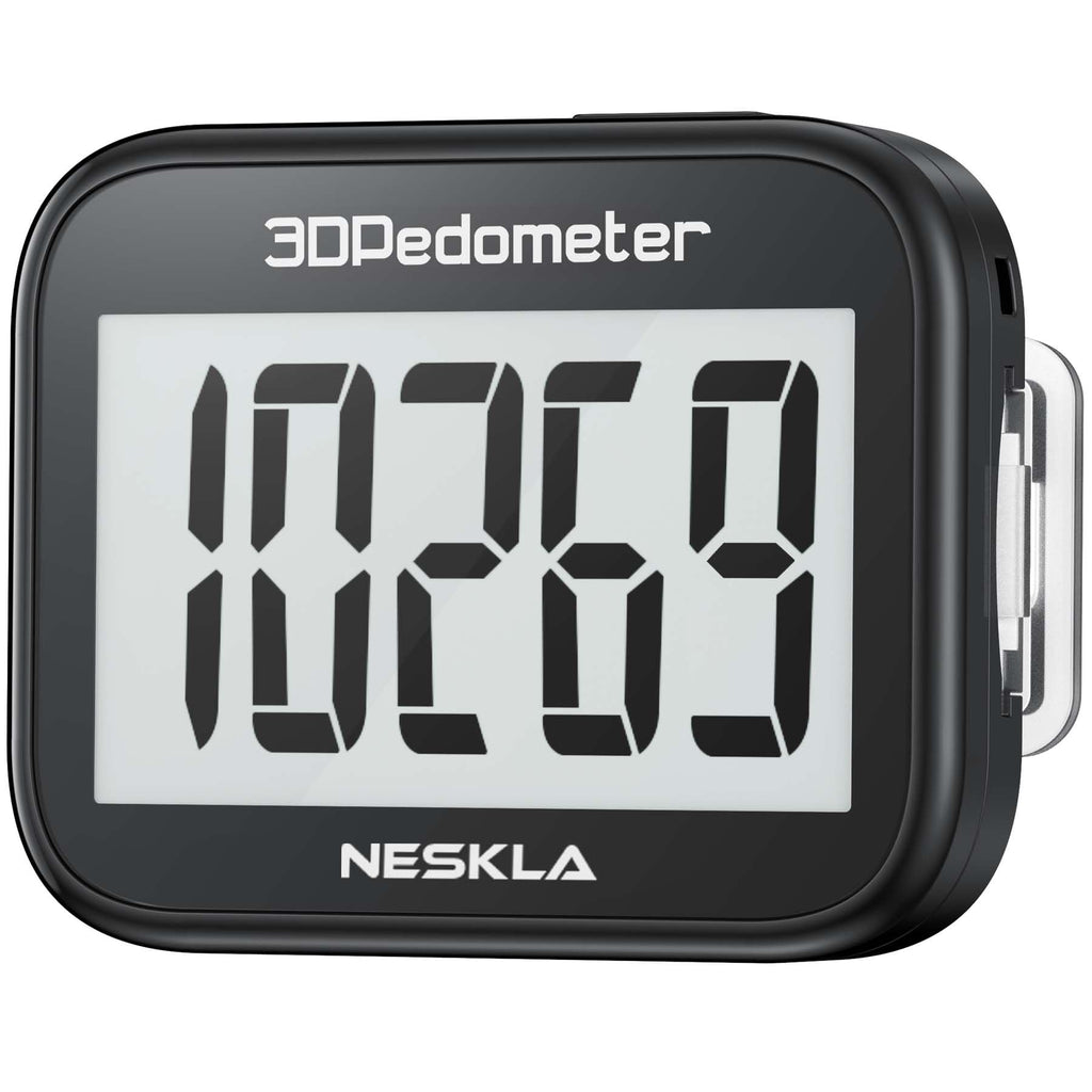 3D Pedometer for Walking, Simple Step Counter with Large Digital Display, Step Tracker with Removable Clip Lanyard, Accurately Track Steps for Men Women Kids Adults Seniors