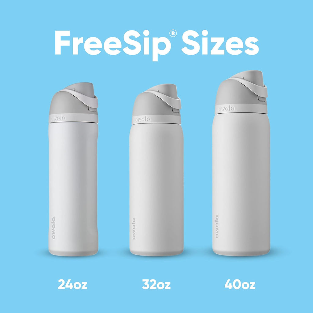 Owala FreeSip Insulated Stainless Steel Water Bottle with Straw, BPA-Free Sports Water Bottle, Great for Travel, 24 Oz, Shy Marshmallow