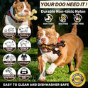 SIHRMIU Dog Chew Toys for Aggressive Chewers, 2 Pack, for Medium/Large Breed, Tough Almost Indestructible Dog Bones for Teeth Cleaning, Training, Boredom and Stimulating