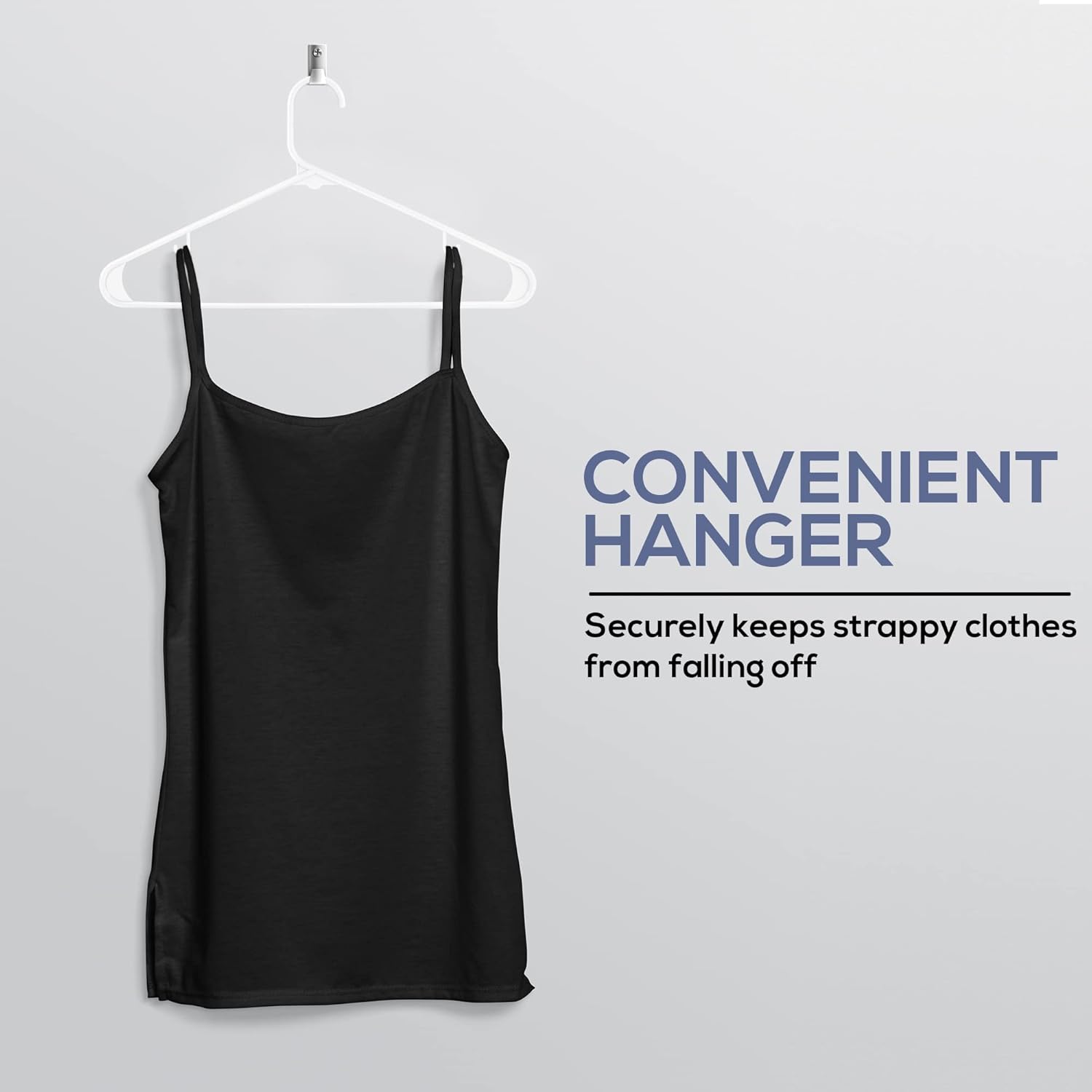 Utopia Home Plastic Hangers 20 Pack - Space Saving Clothes Hanger - Durable & Strong Closet Organizers and Storage with Built-in Strap Hooks - Essential for Shirts, Pants, Skirts & Coats (White)