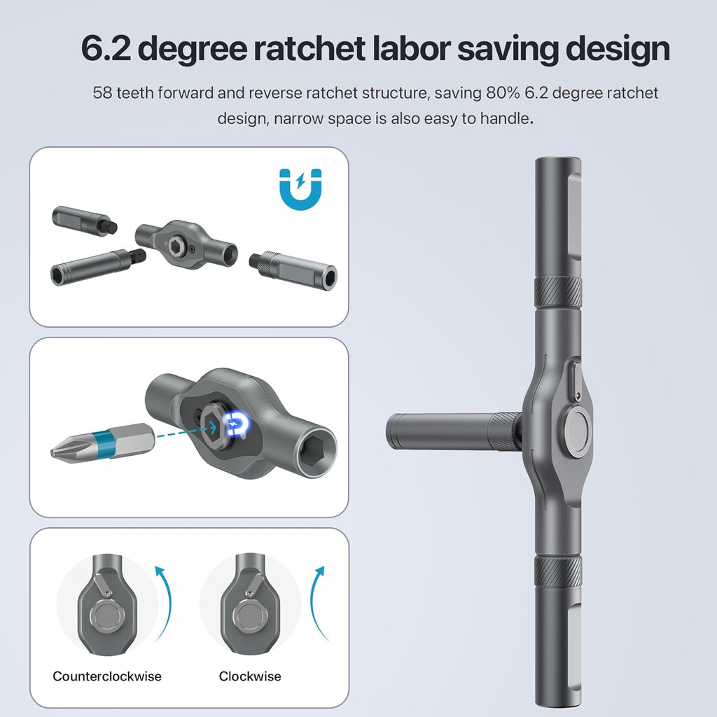 24 in 1 Magnetic Screwdriver Set, DIY Ratchet Mini Removable Self-Assembly Precision Screwdriver Tool Kit, Magnetic DIY Precision Tool Kit with Variety Head Styles for PC/Mobile/Watch/Bicycle