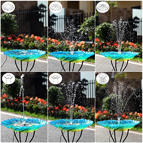 AISITIN 3.5W Solar Fountain Pump for Water Feature Outdoor DIY Solar Bird Bath Fountain with Multiple Nozzles, Solar Powered Water Fountain for Garden, Ponds, Fish Tank and Aquarium