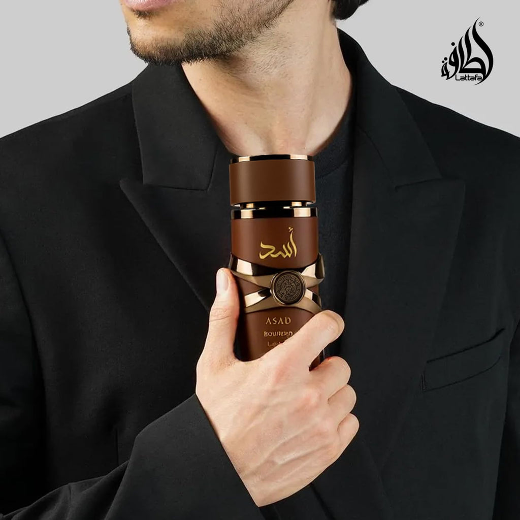 Lattafa Asad Bourbon for Unisex Eau de Parfum Spray, 3.4 Ounce / 100 ml