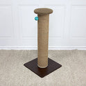 Kitty City Tall Sisal Cat Scratching Post, 32” Durable Scratcher with Sturdy Base & Hanging Jingle Toy, Easy Assembly, Furniture Protection for Indoor Cats - Brown