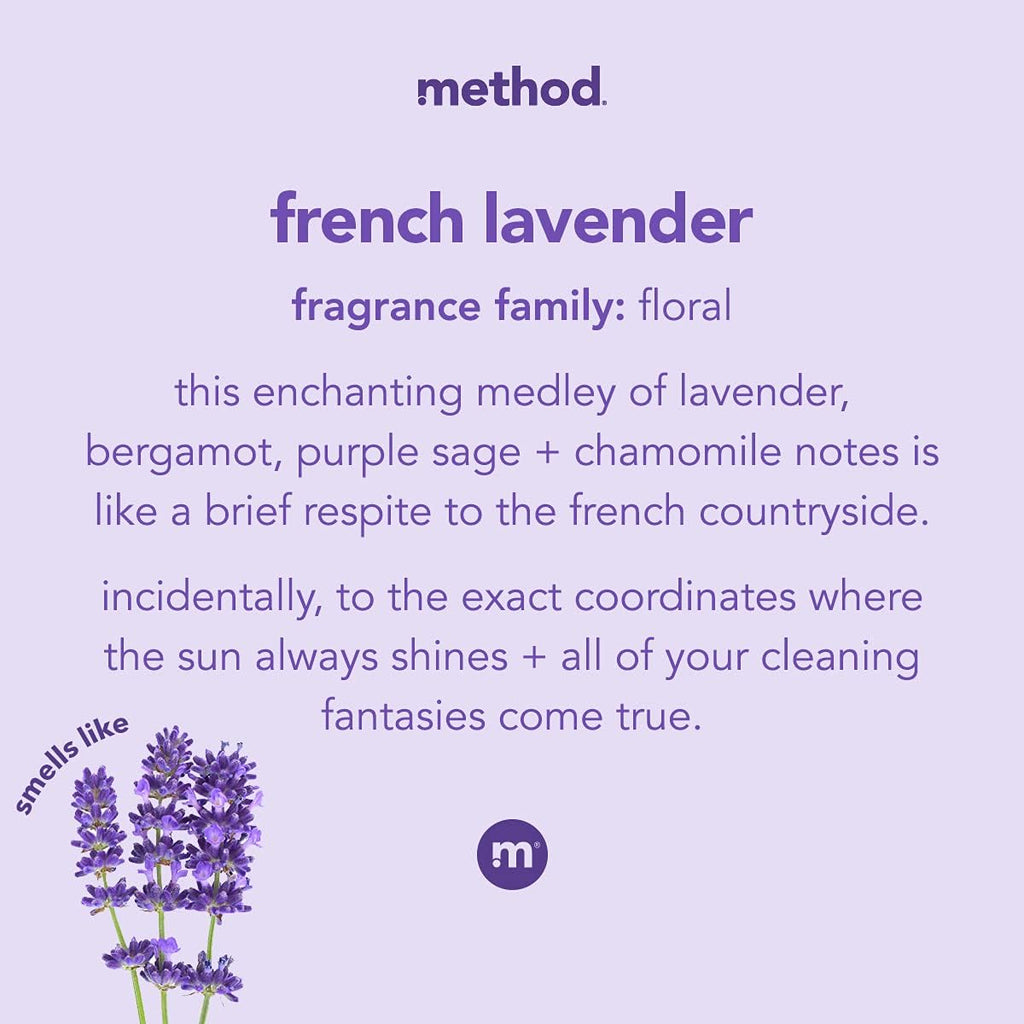 Method All-Purpose Cleaner Spray, French Lavender, Plant-Based and Biodegradable Formula Perfect for Most Counters, Tiles and More, 28 Fl Oz, (Pack of 4)