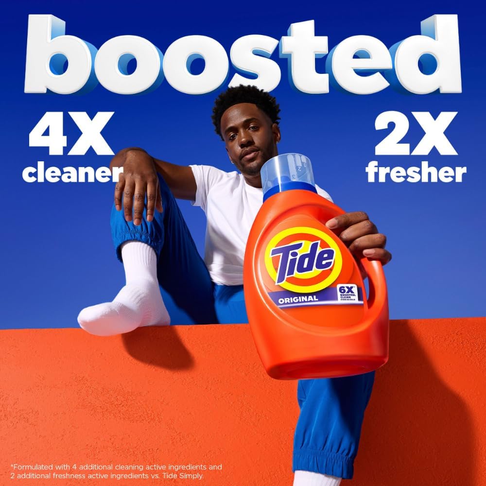 Tide Liquid Laundry Detergent, Original, 64 loads, 84 fl oz, HE Compatible (Packaging May Vary)
