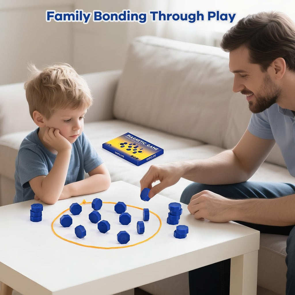 Magnetic Chess Game with Full-Size Stones, Magnet Game with String, for Family & Party & Travel & Camping, Puzzle Strategy Games, 2 Player Games for Kids & Adults