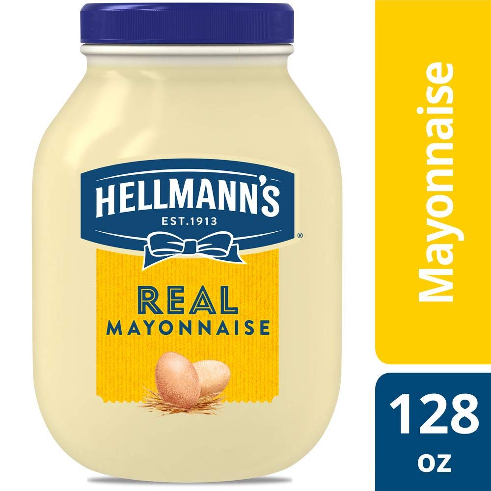 Hellmann's Real Mayonnaise Jar, Condiment for Sandwiches, Salads, Mayo Made with 100% Cage Free Eggs, Gluten Free, Vegetarian, Kosher, 1 Gallon, 128 oz (Pack of 1)