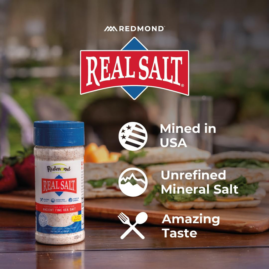 Redmond Real Salt - Ancient Fine Sea Salt, Unrefined Mineral Salt, 16 Ounce Pouch (1 Pack)