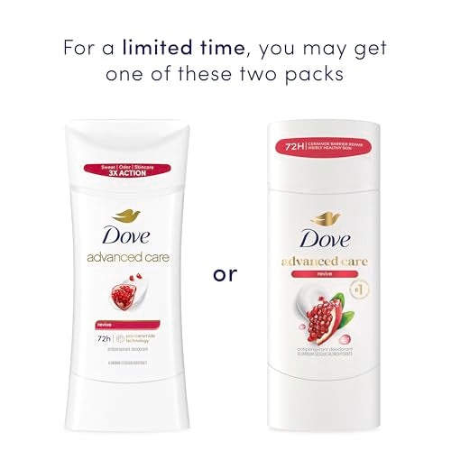 Dove Advanced Care Antiperspirant Deodorant for Women Twin Pack Revive 72 hour sweat and odor protection 2.6 oz (Packaging May Vary)