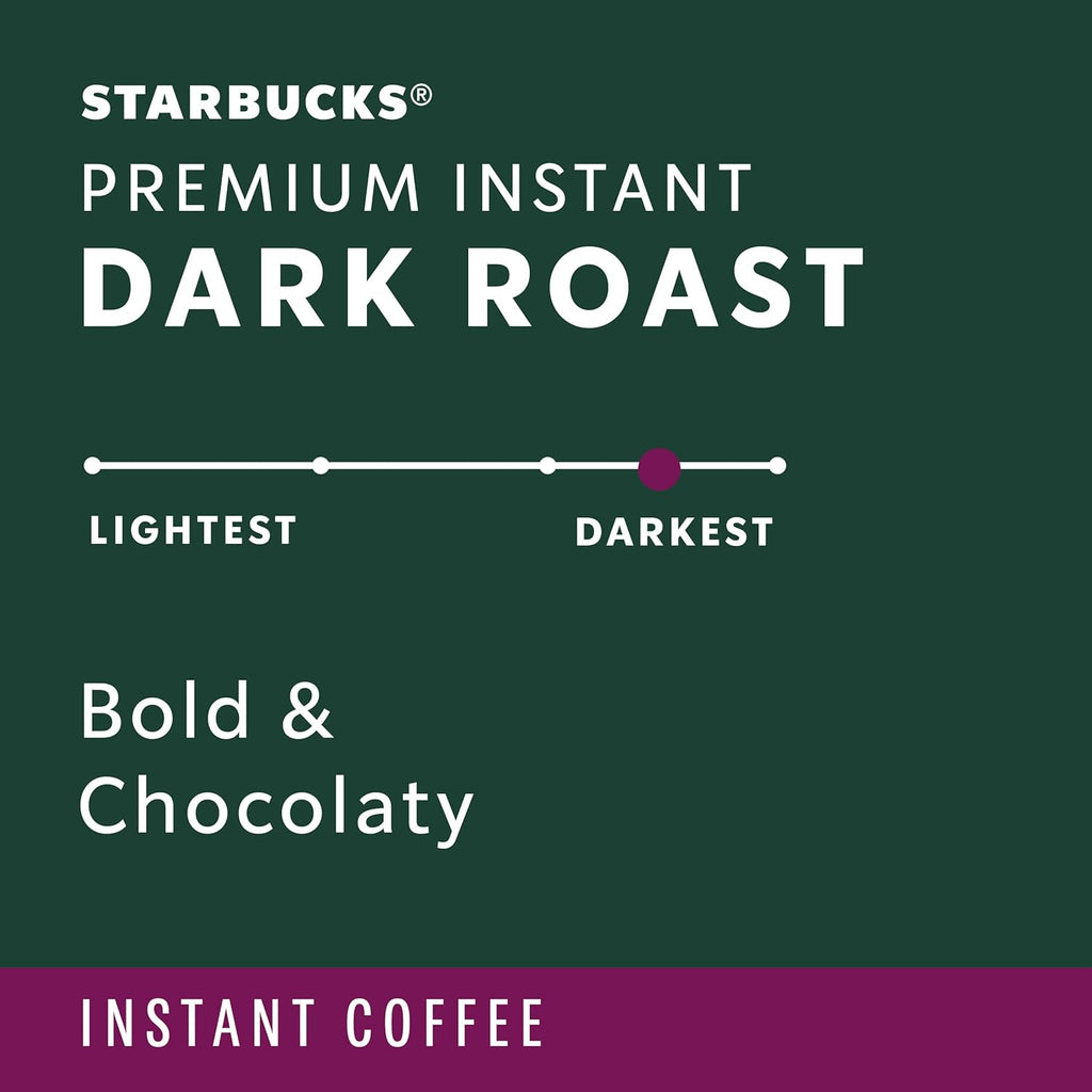 Starbucks Premium Instant Coffee, Dark Roast Coffee, Arabica Beans, Three 3.17 oz Tins