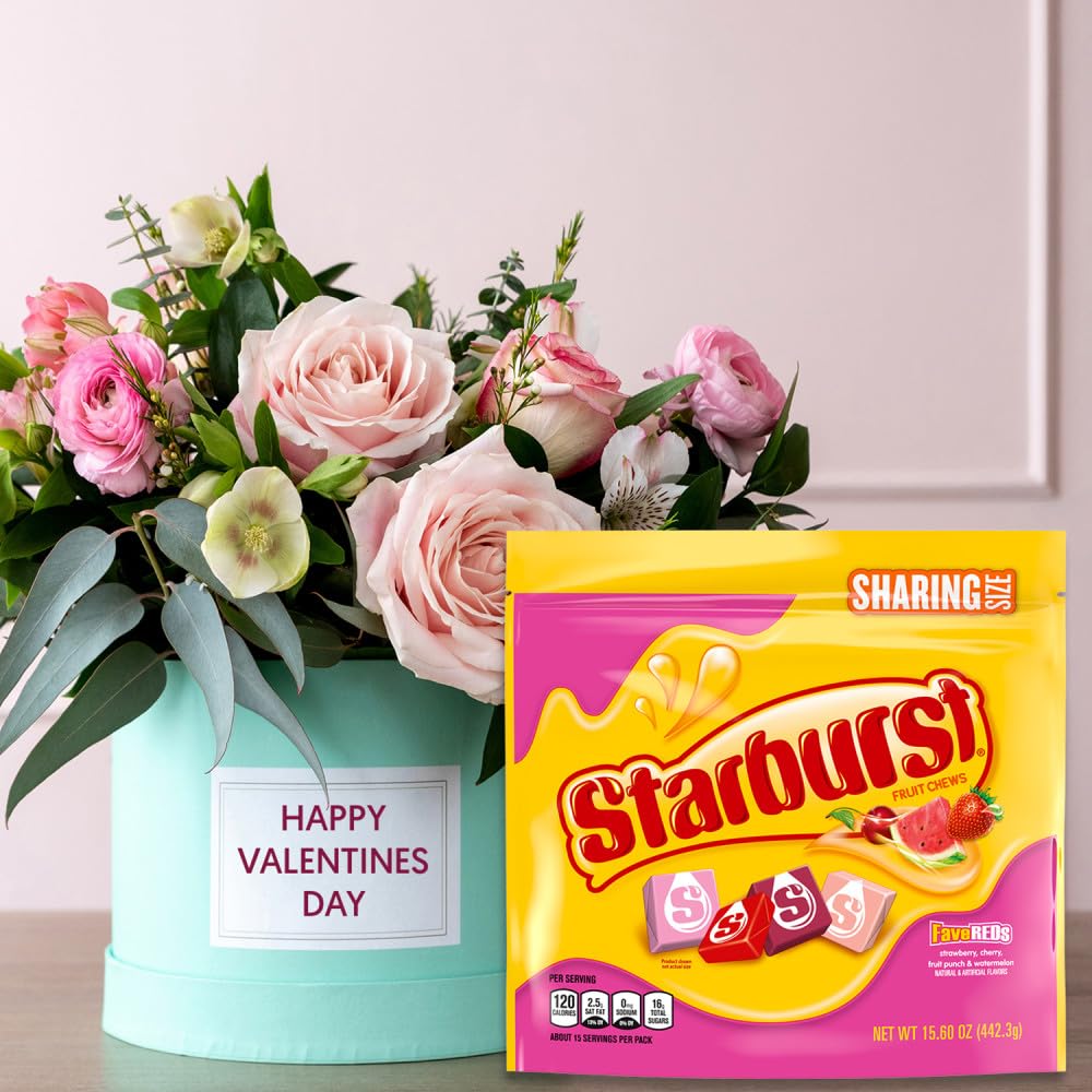 STARBURST FaveREDS Fruit Chews Candy, Chewy Candy, 15.6 oz Sharing Size Bag