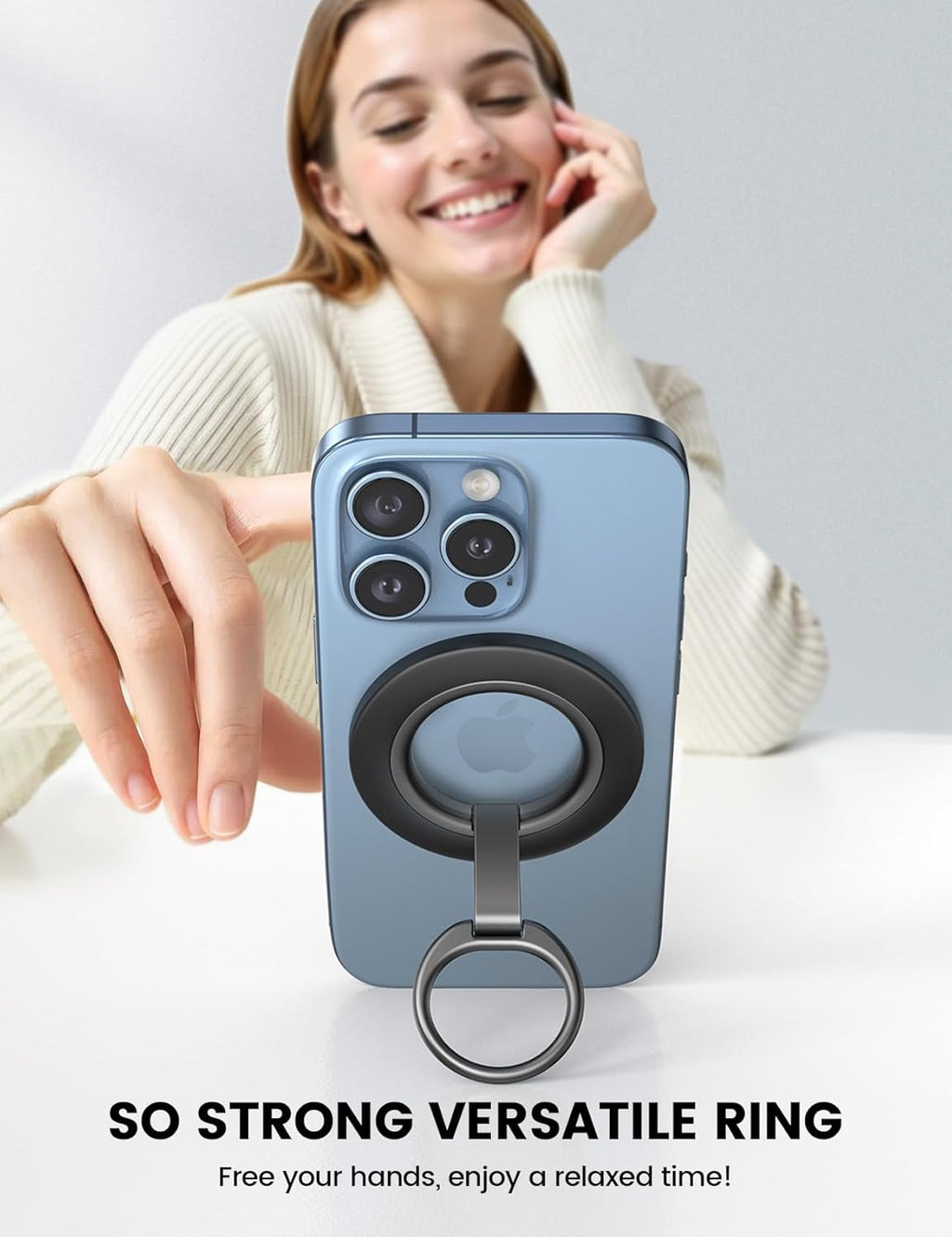 Lamicall for MagSafe Magnetic Phone Ring Stand - [Upgrade Dual-Hinge] 360° Rotation Finger Grip Holder, Super Magnet Phone Kickstand Ring, Mag Safe Grip Accessories for iPhone 17 Pro Max Air, Android