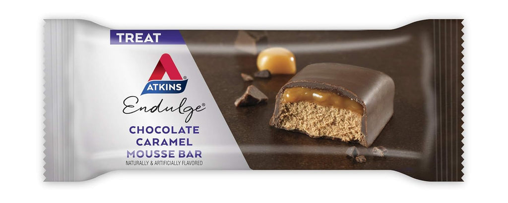 Atkins Endulge Chocolate Caramel Mousse Bar, Dessert Favorite, 1g Sugar, High in Fiber, 5 Count