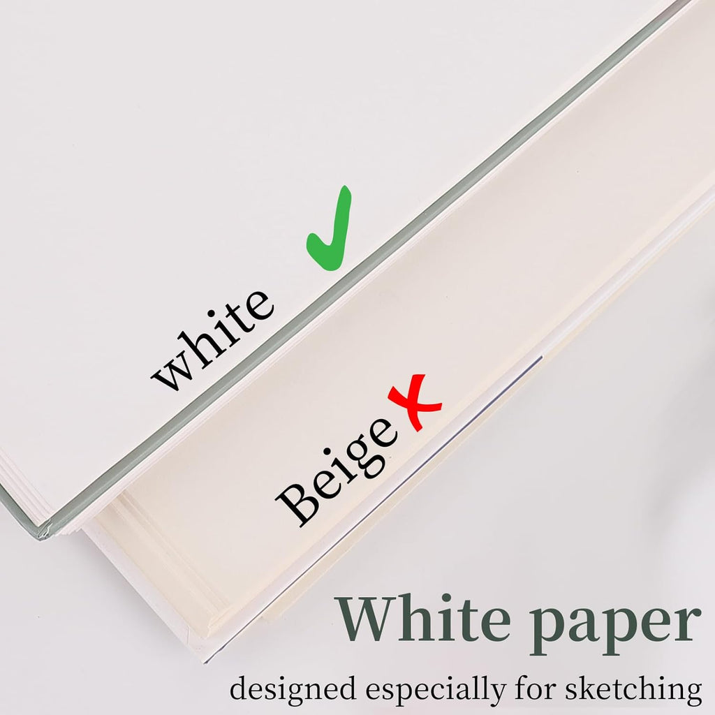 SuFly Sketch Book 9x12, Drawing Paper Pad-68lb/100gsm, Top Spiral Sketchbook Hardcover, 100 Sheets Sketch Pad for Kids Classroom Art Supplies for Adults-Sketchpad for Drawing, Illustration & Art Stuff