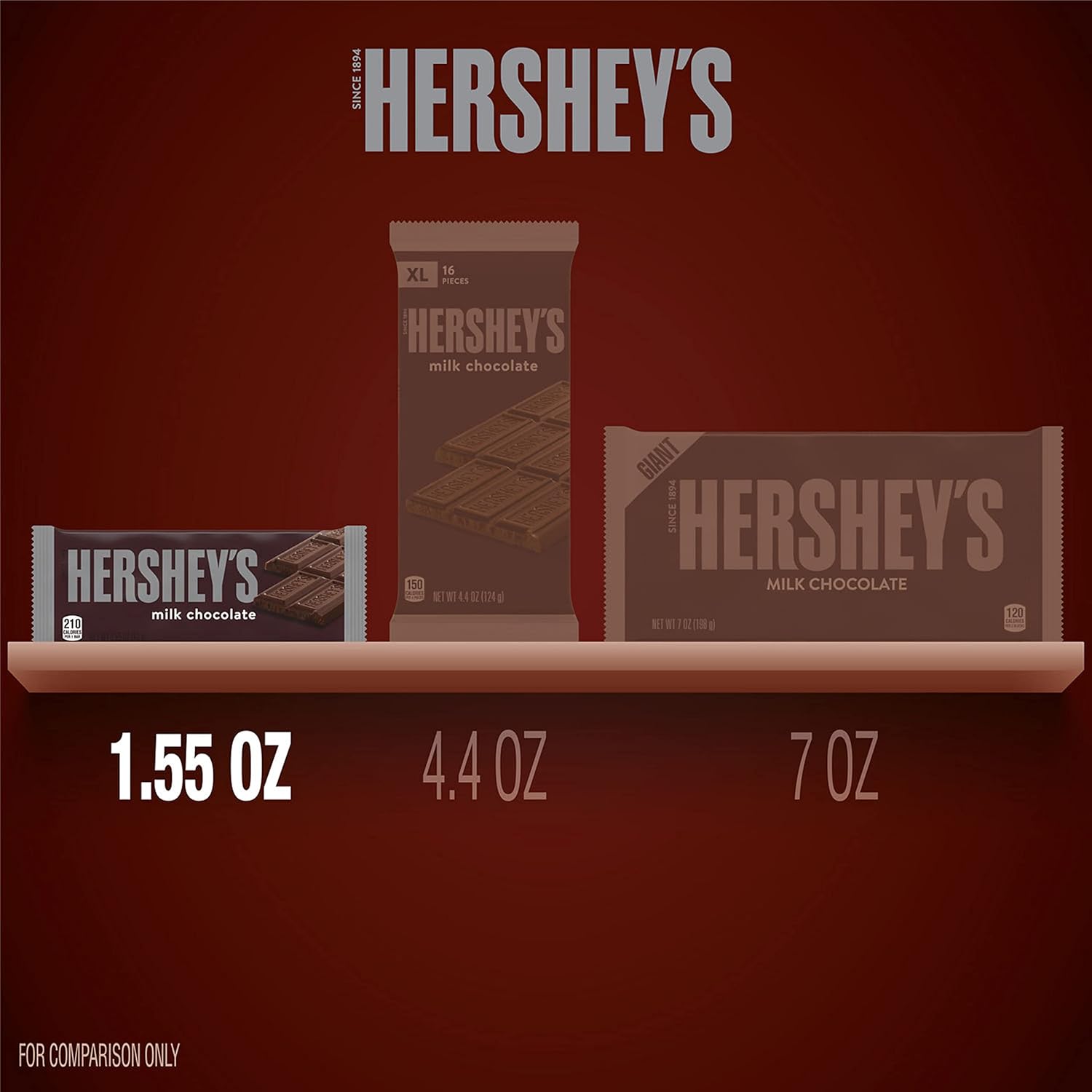 HERSHEY'S Milk Chocolate Candy Bars, 1.55 oz (6 Count)