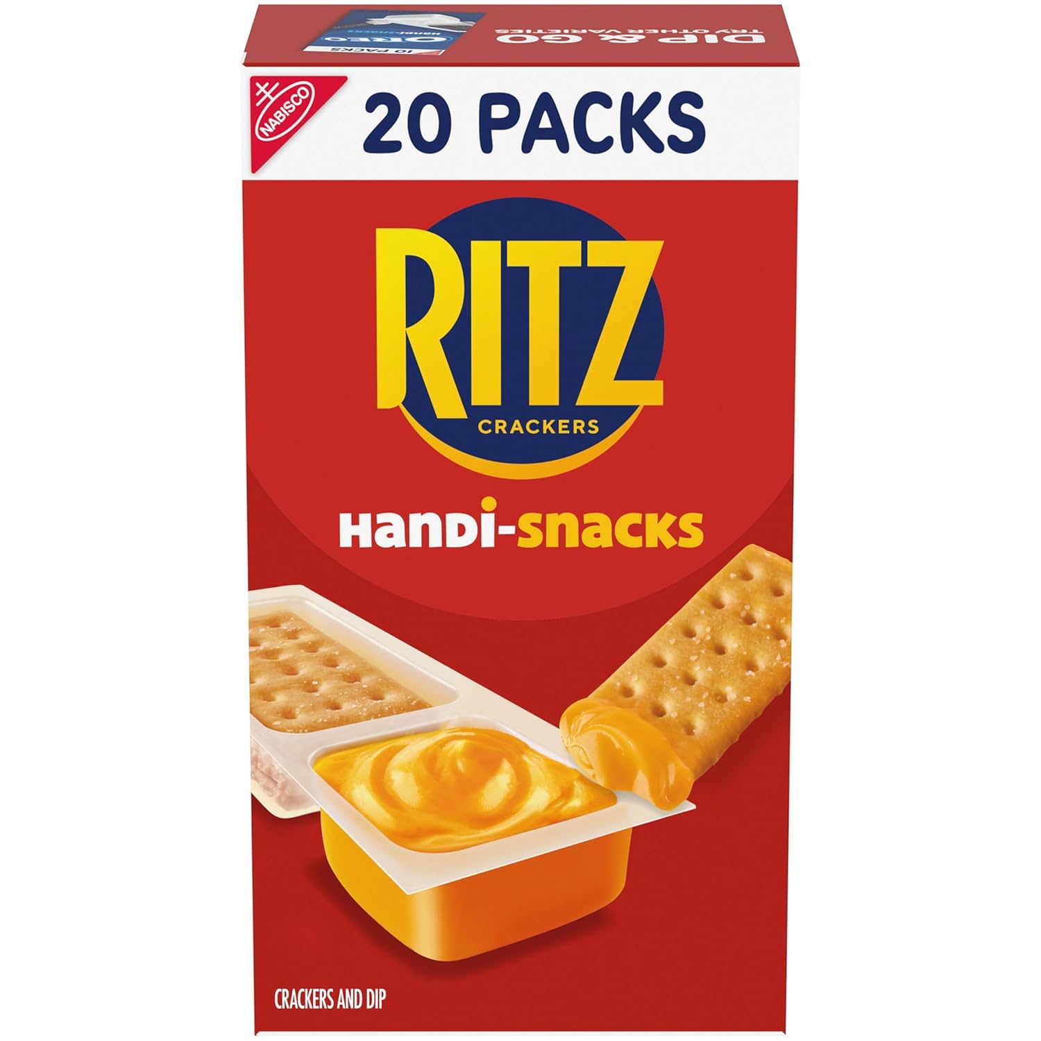 Handi-Snacks RITZ Crackers 'N Cheesy Dip Snack Packs, School Snacks, 20 Snack Packs