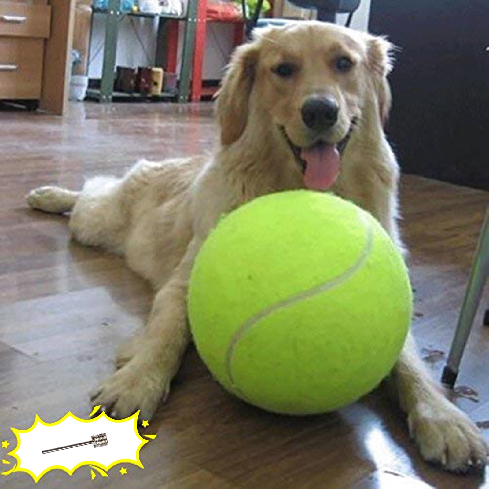 Banfeng Big Tennis Ball for Dogs, Giant Dog Tennis Ball Toy Large Outdoor Sports Gift for Small Medium Large Dog (Yellow, 9.5 inch)