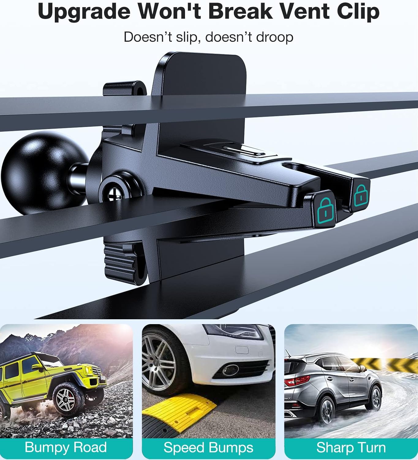 VICSEED [No.1 Powerful Suction] [Rally Racing-Grade Stability] Phone Holders for Your Car 2025 Upgraded Car Phone Holder Mount Truck Stand for Dashboard Windshield Vent for iPhone Samsung All Phones