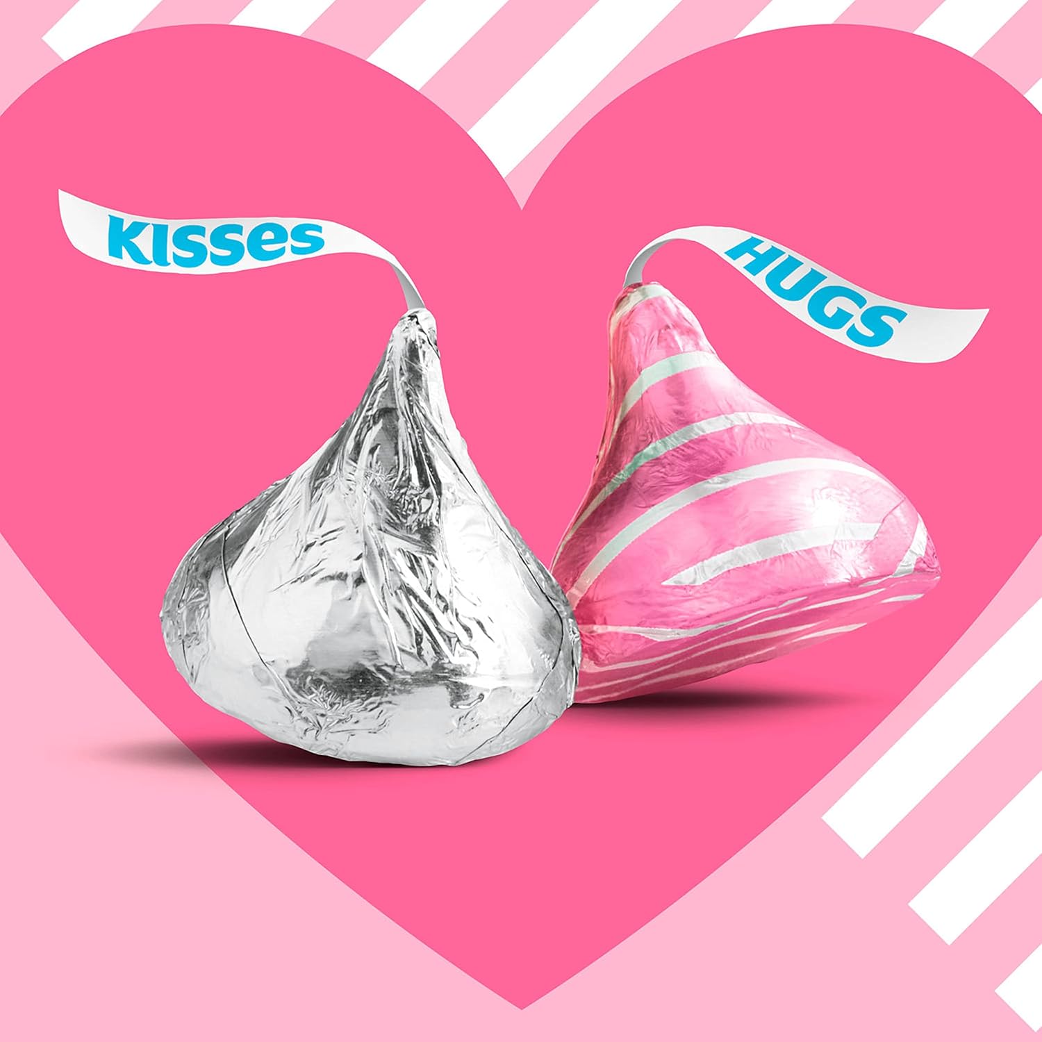 HERSHEY'S HUGS & KISSES Assorted Flavored, Valentine's Candy Bag, 21.4 oz