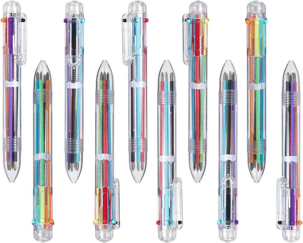 Favide 22 Pack 0.5mm 6-in-1 Multicolor Ballpoint Pen,6-Color Retractable Ballpoint Pens for Office School Supplies Students Children Gift,Kids Party Favors