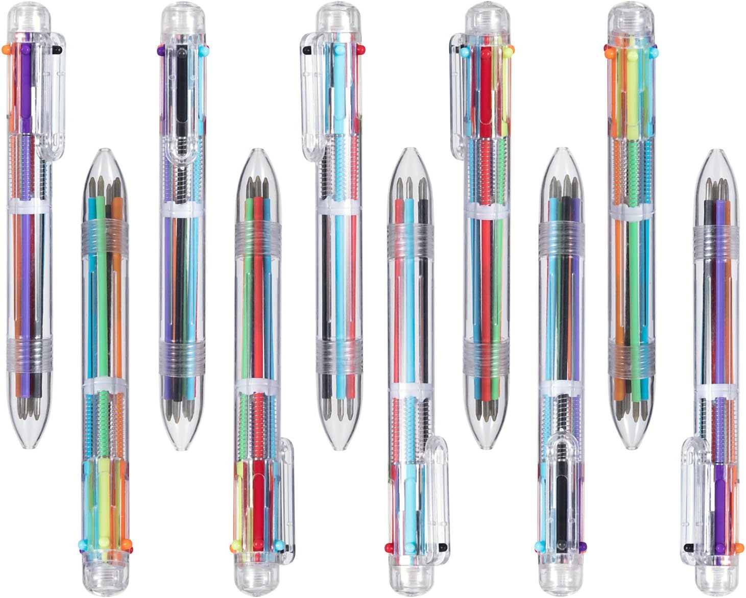 Favide 22 Pack 0.5mm 6-in-1 Multicolor Ballpoint Pen,6-Color Retractable Ballpoint Pens for Office School Supplies Students Children Gift,Kids Party Favors