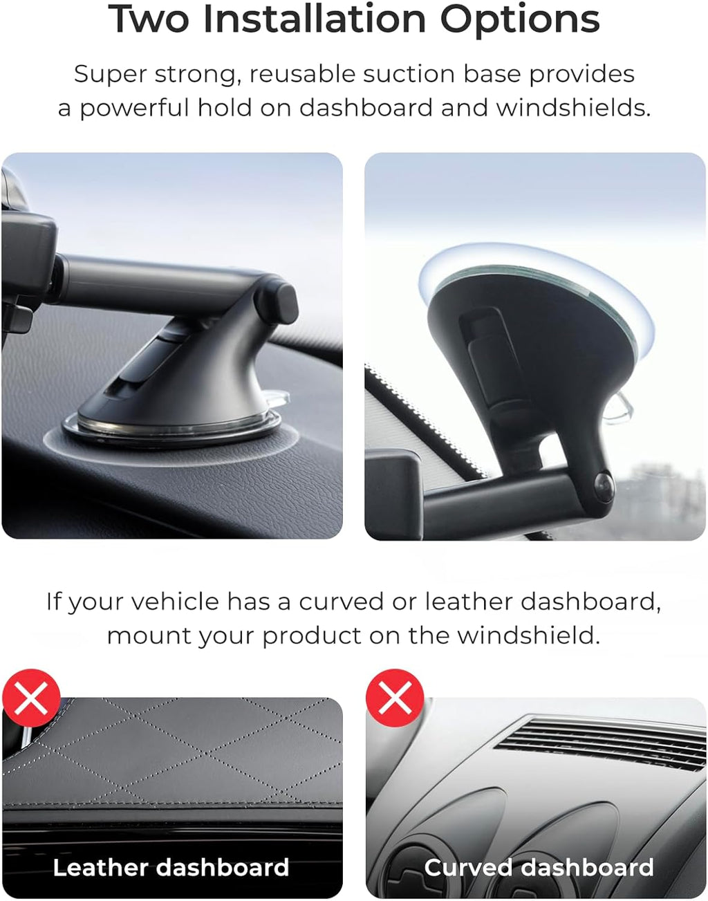 iOttie Easy One Touch Advanced Universal Car Mount Dashboard & Windshield Suction Cup Phone Holder for iPhone, Samsung, Google, All Smartphones