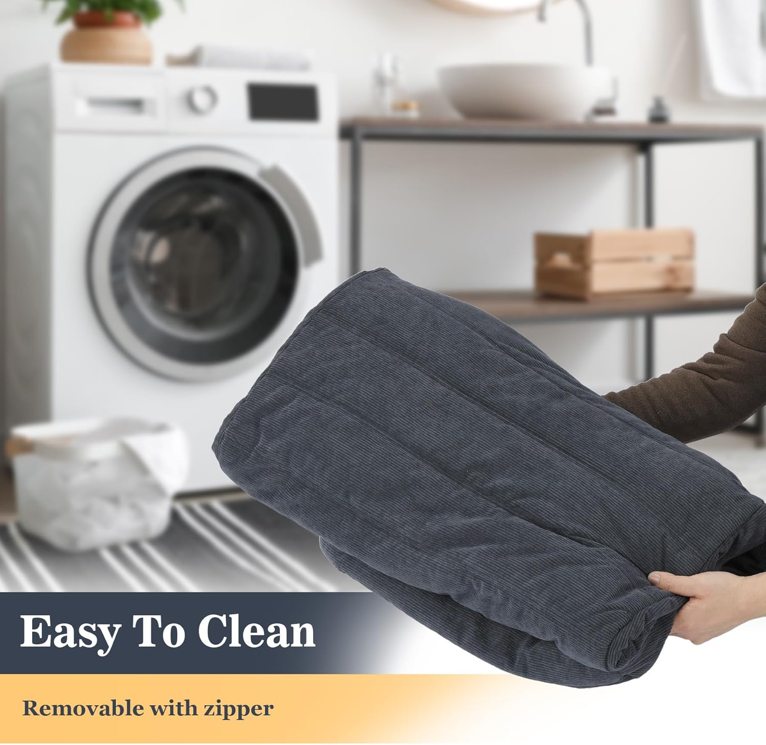 Bean Bag Chair, Fireside Bean Bags Lazy Sofa Sack, Big Beanbag Chair Floor Couch, Memory Foam Lounge Chair for Bedroom, Living Room, Office and Home (Gray)