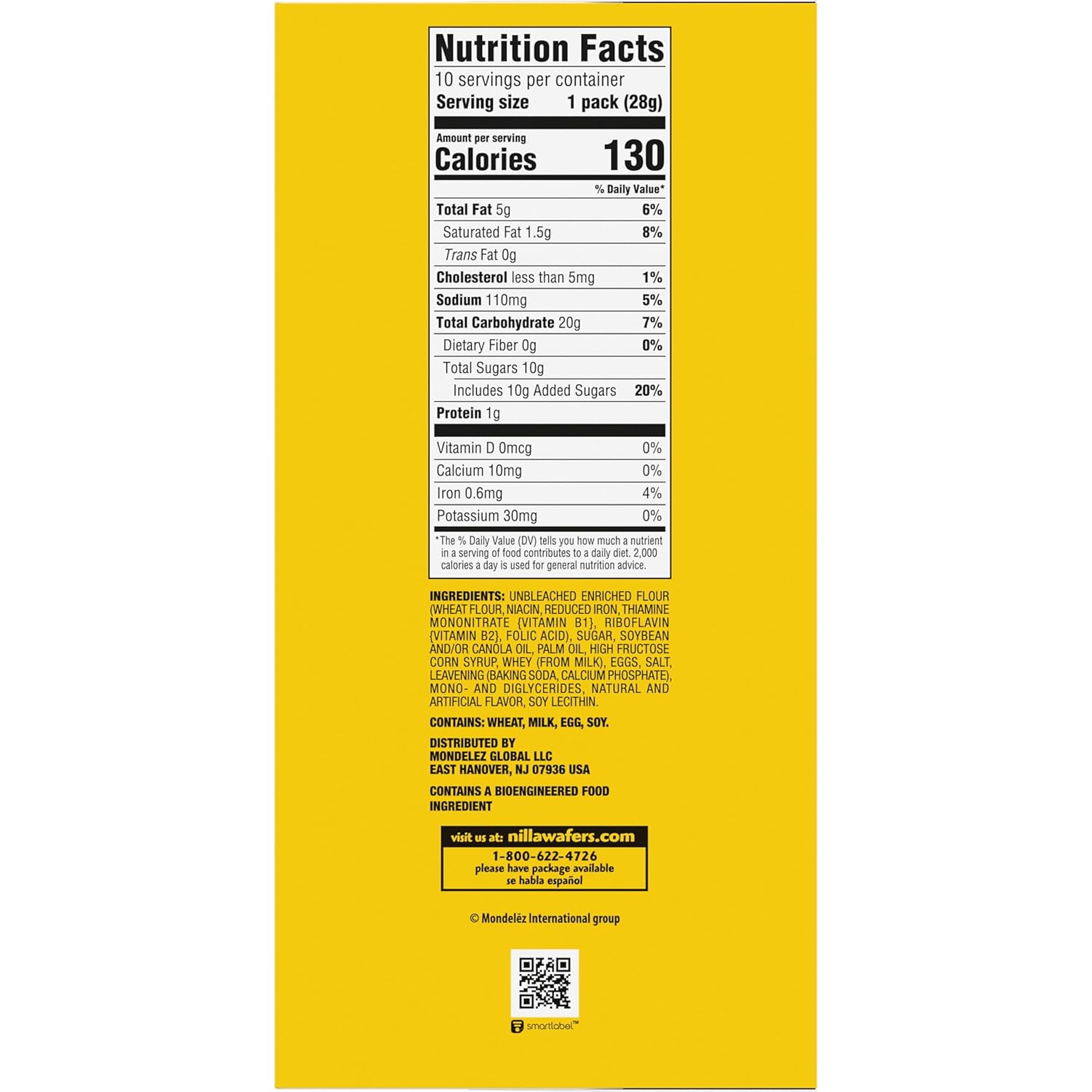 NILLA Wafers Mini Cookies, Vanilla Wafers, 10 Snack Packs