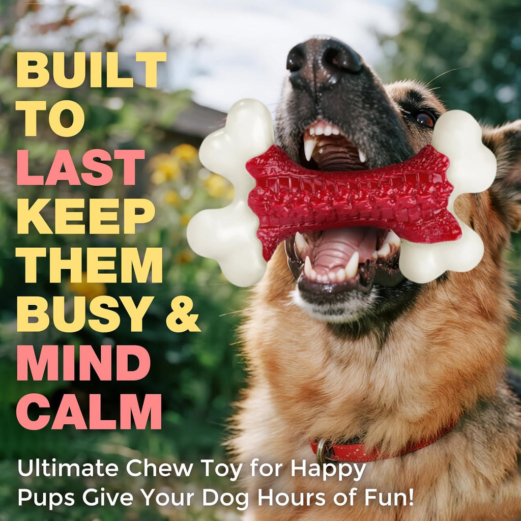 Tough Dog Toys, Toys for Aggressive Chewers Large Breed, Chew Dogs, Bone Toy Nylon Dogs Almost Indestructible