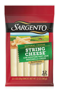 Sargento Natural Mozzarella String Cheese Sticks, 12-Count