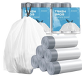 120 Counts 1.6 Gallon Mini Drawstring Trash Bags, Small Garbage Bags by KSSKSS, Code a fit 4.5-8 Liter, 1.2-2 Gal, White Trash Bin Liners for Home Office Kitchen Bathroom Bedroom
