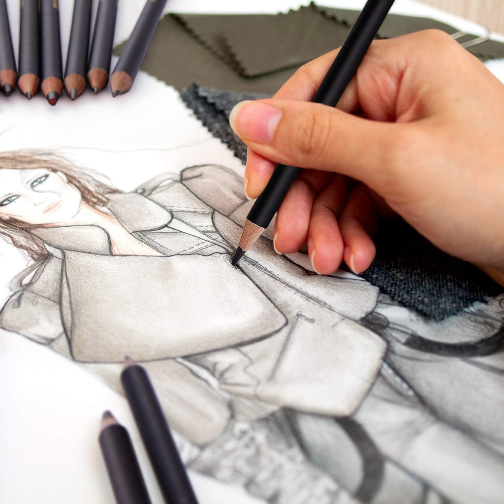 MARKART Professional Drawing Sketching Pencil Set - 14 Pieces,Graphite,(12B - 4H), Ideal for Drawing Art, Sketching, Shading, Artist Pencils for Beginners & Pro Artists