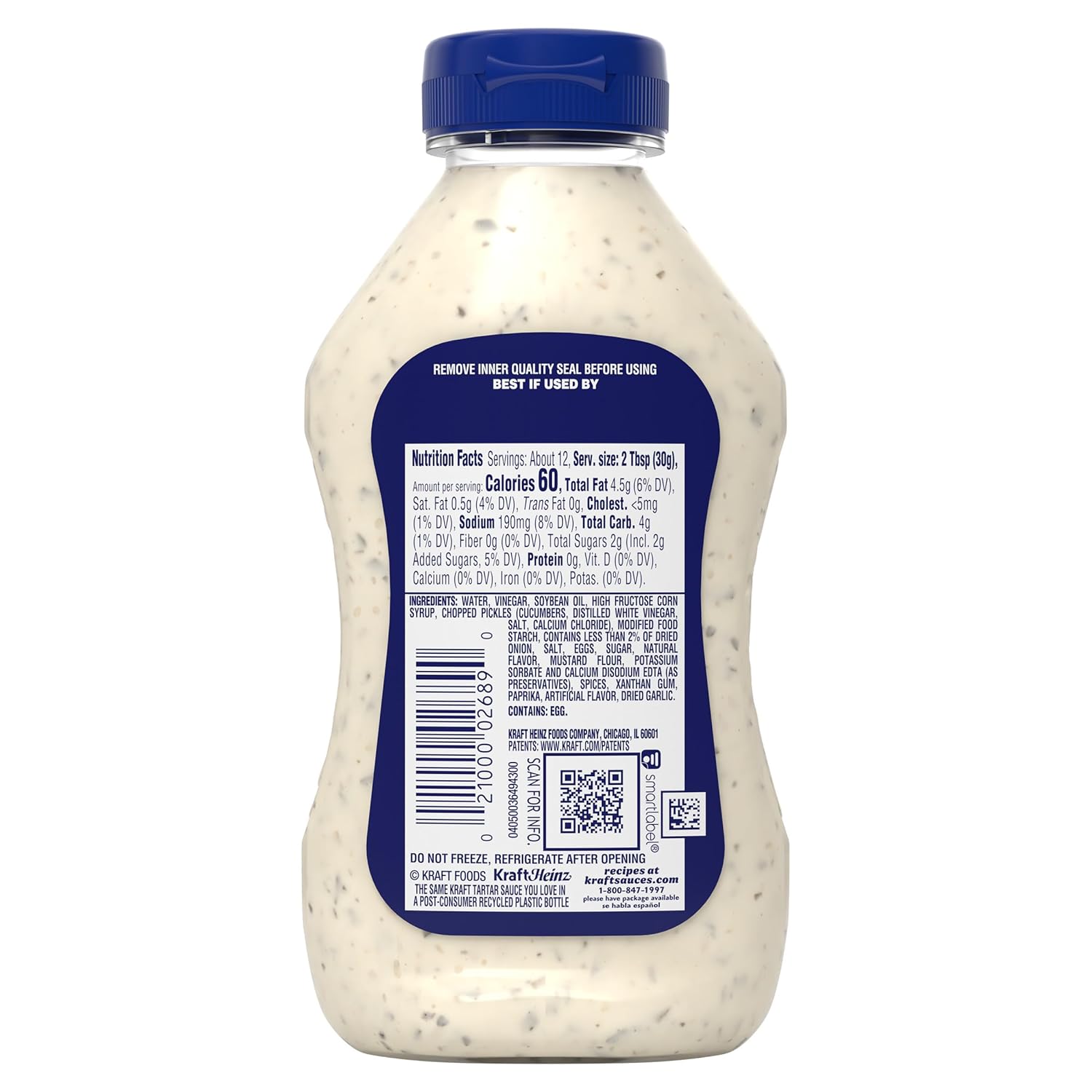 Kraft Tartar Sauce, 12 fl oz Bottle